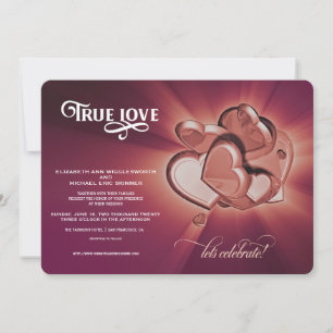 Invitación de Boda Corazones de Oro Rosa del Verda