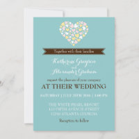 Invitación de Boda Corazones Pequeños Blancos Baby
