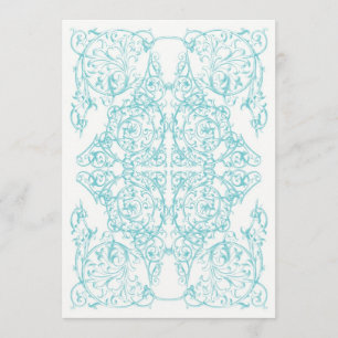 Invitación de boda Corner Flourish azul)