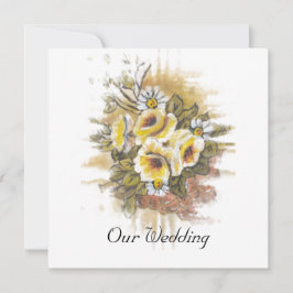 Invitación de boda CORNUCOPIA acuarela tierra