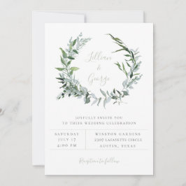 Invitación de boda Corona Botánica Dusty Sage