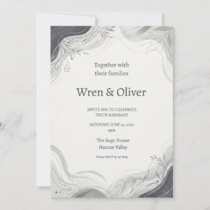 Invitación de boda Corona Botánica Escocesa Thi