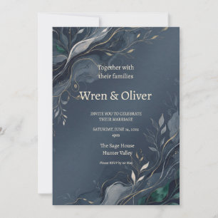 Invitación de boda Corona Botánica Escocesa   Thi