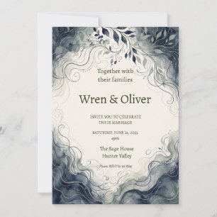 Invitación de boda Corona Botánica Escocesa Thi