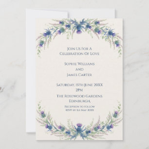 Invitación de Boda Corona de Cardo Azul