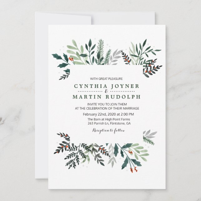 Invitación de boda Corona de Invierno (Anverso)
