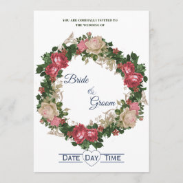 Invitación de boda Corona de Rosa Elegante