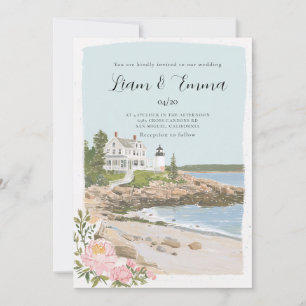 Invitación de boda costera de Maine