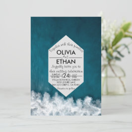 Invitación de boda costera náutica de marina moder