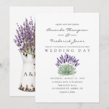 Invitación de boda Cottage Chic Lavanda