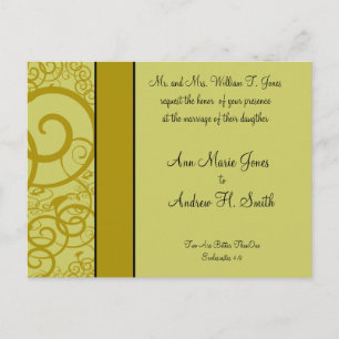 Invitación de boda cristiana Azul Marino Profundo