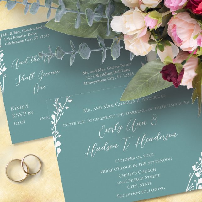 Invitación de boda cristiana azul marino sherbert (Subido por el creador)