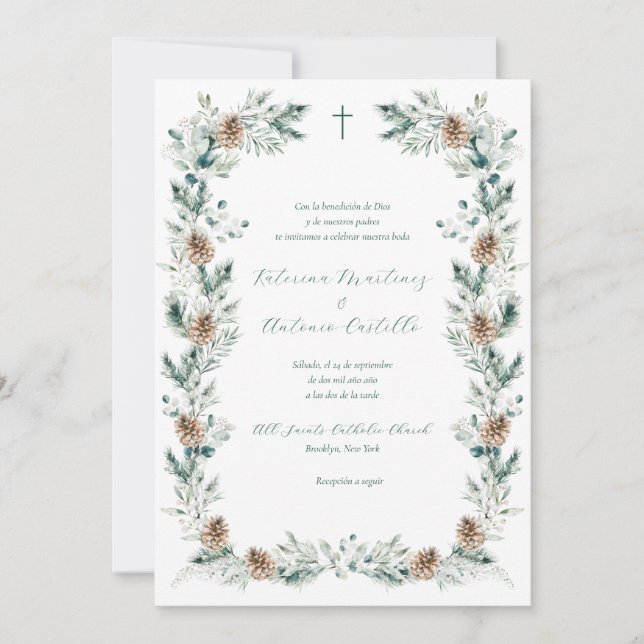 Invitación de Boda Cristiana Boda española (Anverso)