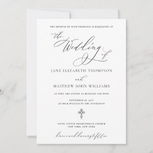 Invitación de boda cristiana de Jane con RSVP