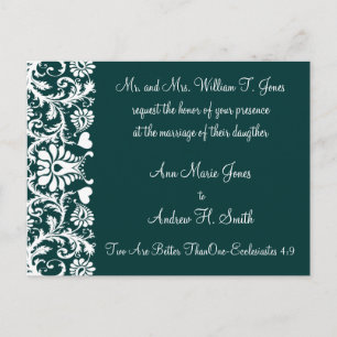 Invitación de boda cristiana Deep Teal