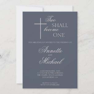 Invitación de Boda Cristiana Dos Serán Uno