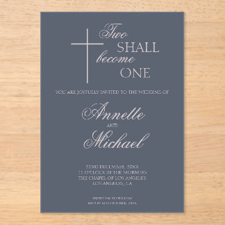 Invitación de Boda Cristiana Dos Serán Uno