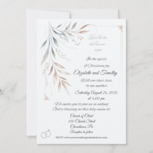 Invitación de boda cristiana Dos serán uno