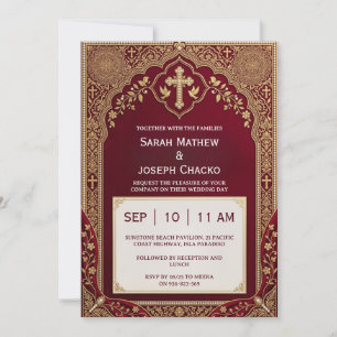 invitación de boda cristiana india