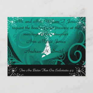 Invitación de boda cristiana lirio de Cala azul te