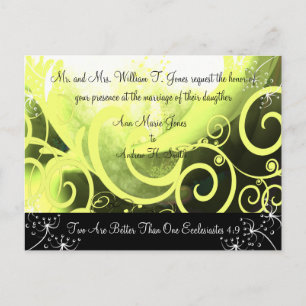 Invitación de boda cristiana lirio de cala verde