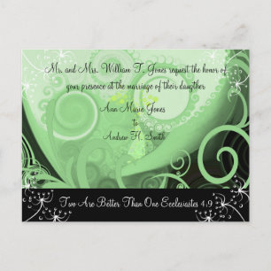 Invitación de boda cristiana lirio verde Cala