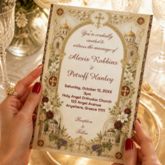 Invitación de boda cristiana ortodoxa