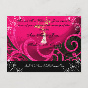 Invitación de boda cristiana Rasberry Cala Lily