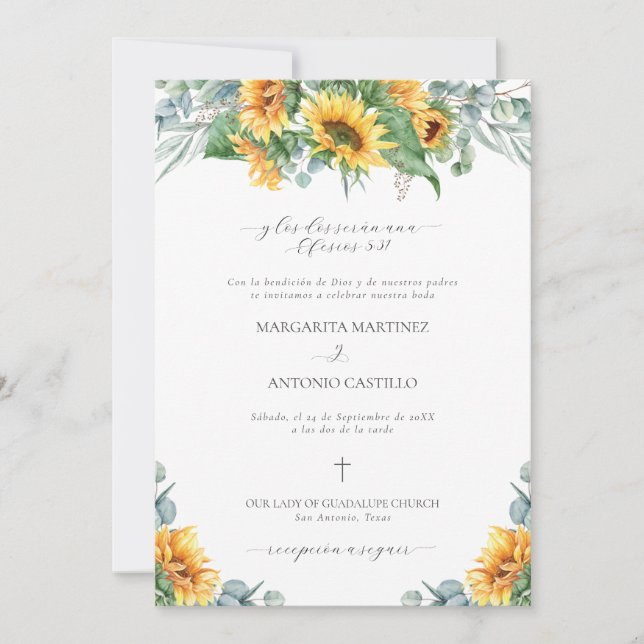 Invitación de Boda Cristiana Simple Bodas (Anverso)