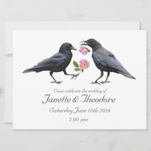 Invitación de boda Crows Roses