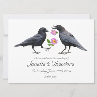 Invitación de boda Crows Roses