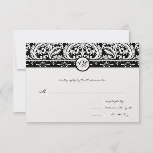 Invitación de Boda Cuadrada con Remolinos de Damas