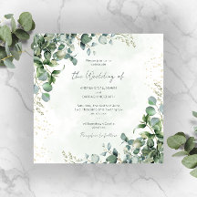Invitación de Boda Cuadrada con Verdor de Eucalipt
