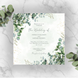 Invitación de Boda Cuadrada con Verdor de Eucalipt