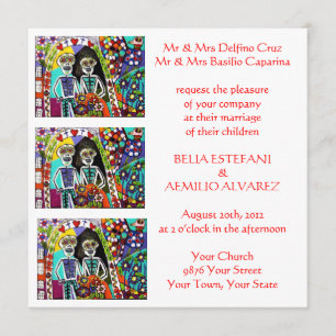 Invitación de Boda (cuadrada) - Día de Muertos