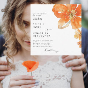 Invitación de boda cuadrada floral de acuarela nar