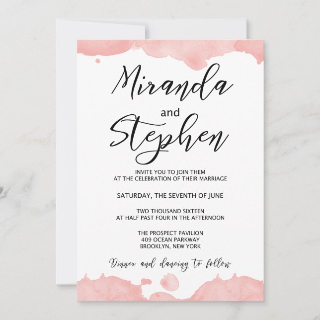 Invitación de Boda - Cumpleaños - Menú (Anverso)
