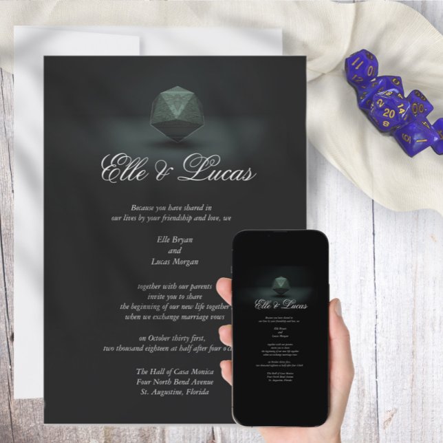 Invitación de boda D20 Dark Moth (Subido por el creador)