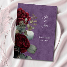 Invitación de Boda Dark Academia Crimson Noir