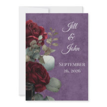 Invitación de Boda Dark Academia Crimson Noir