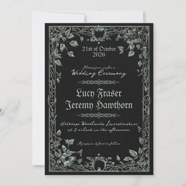 Invitación de boda Dark Viking  (Anverso)