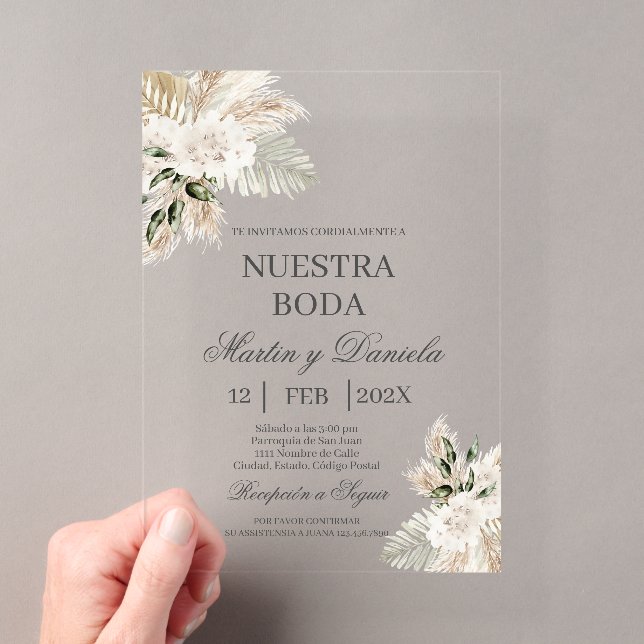 Invitación de boda de acrílico (Insitu (portátil))