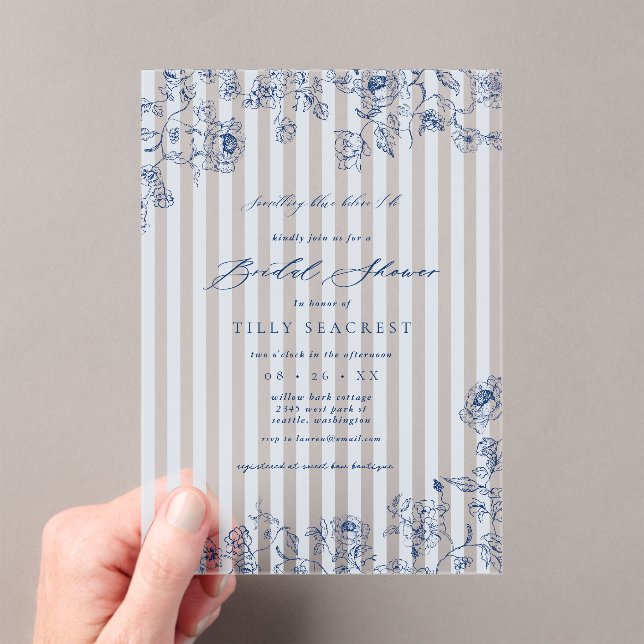 Invitación de boda de acrílico algo azul (Insitu (portátil))