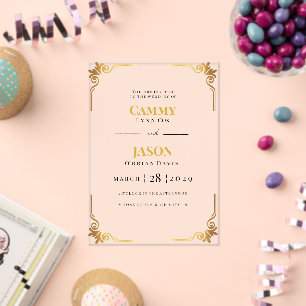 Invitación de boda de acrílico con marco de esquin