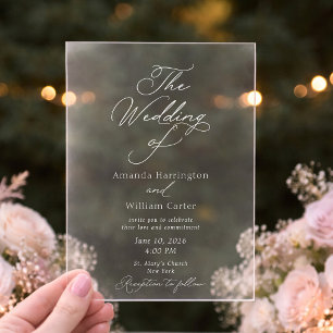 Invitación de Boda de Acrílico Elegante