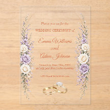 Invitación de Boda de Acrílico Elegante