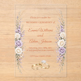 Invitación de Boda de Acrílico Elegante