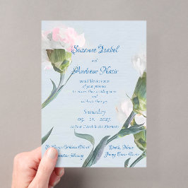 Invitación de boda de acrílico esmerilado con esen