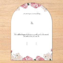 Invitación de boda de acrílico floral