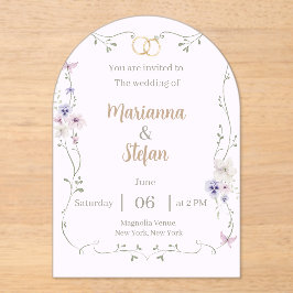 Invitación de Boda de Acrílico Floral Elegante Edi